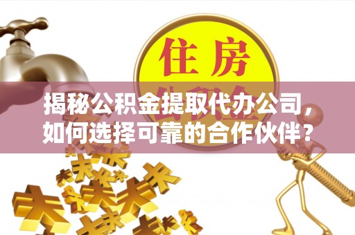 肇源揭秘公积金提取代办公司，如何选择可靠的合作伙伴？