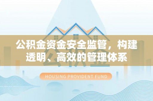 肇源公积金资金安全监管，构建透明、高效的管理体系
