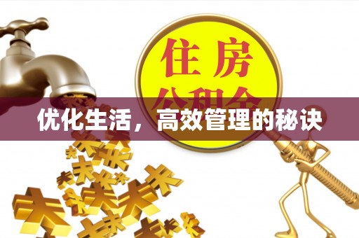肇源优化生活，高效管理的秘诀
